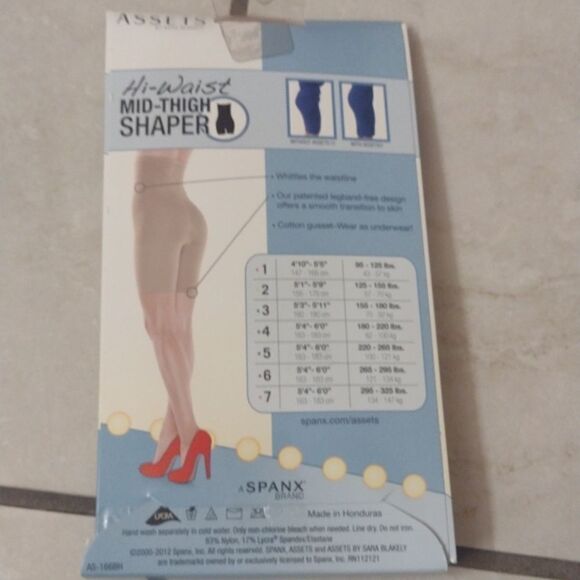 Spanx Assets Hi-Waist Mid-Thigh Shaper Nude size 2 Slimming Tummy Control - Picture 4 of 6